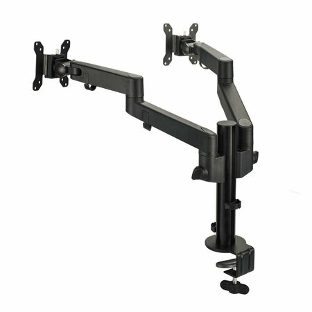 BETTERBATTERY AC Dual Pole Arm Multi-Angle Monitor Desk Mount, Brown BE2771360